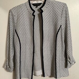 Ming Wang Women's Monochrome Geometric jacket XS